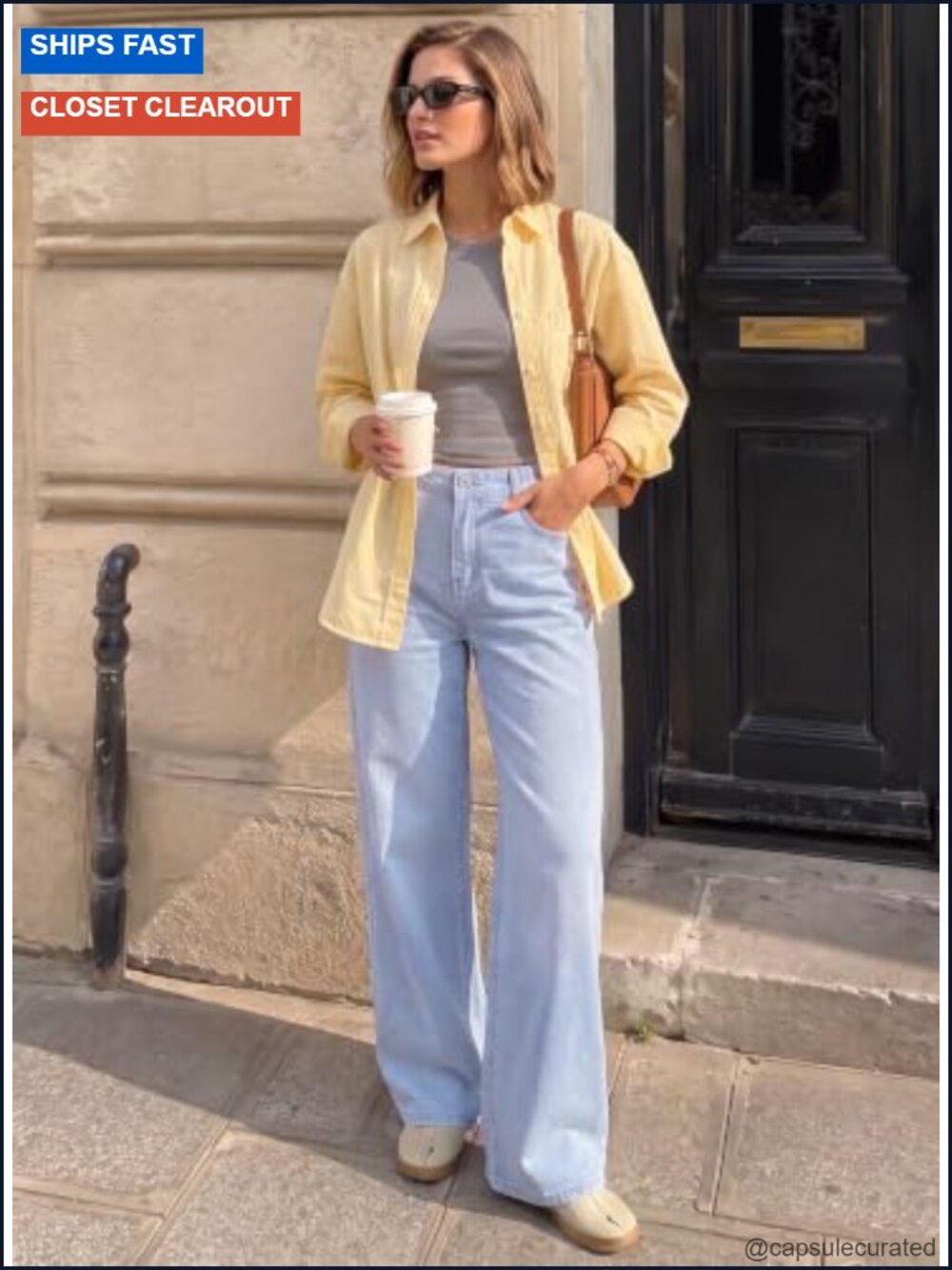 Wide Leg Jeans for Women High Waisted Stretchy Boyfriend Denim Pants with - Picture 5 of 6
